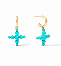 Load image into Gallery viewer, Gumdrop Cross Hoop & Charm Earrings