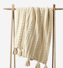 Load image into Gallery viewer, Braided Pom Pom Throw