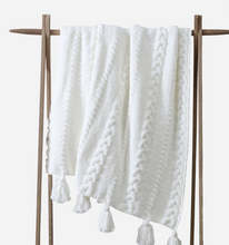 Load image into Gallery viewer, Braided Pom Pom Throw