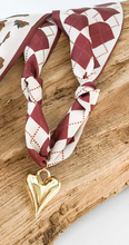 Load image into Gallery viewer, Gold Puff Heart on Scarf Necklace