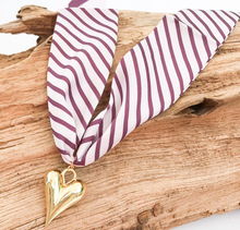 Load image into Gallery viewer, Gold Puff Heart on Scarf Necklace