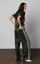 Load image into Gallery viewer, Silk Track Pants in Hunter Green