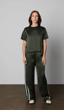 Load image into Gallery viewer, Silk Track Pants in Hunter Green