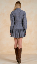 Load image into Gallery viewer, Button Down Dress in Blue Stripe