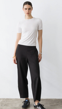 Load image into Gallery viewer, Ponte Knit Barrel Pant in Black