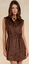 Load image into Gallery viewer, Suede Sleeveless Dress in Chocolate