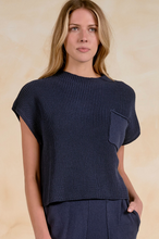 Load image into Gallery viewer, Cap Sleeve Sweater in Navy