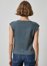 Load image into Gallery viewer, Drape Neck Wedge Top in Mineral