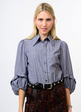 Load image into Gallery viewer, Stripe Balloon Sleeve Shirt