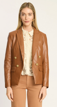 Load image into Gallery viewer, Kindra Vegan Leather Jacket in Tobacco