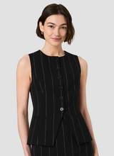 Load image into Gallery viewer, Wide Pinstripe Suiting Sleeveless Top