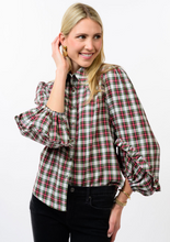 Load image into Gallery viewer, Plaid Balloon Sleeve Top