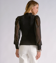 Load image into Gallery viewer, Sweater Top with Mesh Long Sleeve