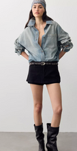 Load image into Gallery viewer, Gallivanting Suede Skort in Black