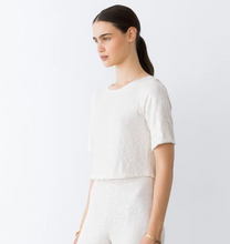 Load image into Gallery viewer, Ivory Sequin Short Sleeve Top