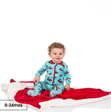 Load image into Gallery viewer, Iceberg Trucks and Trees Print Footie with Zipper