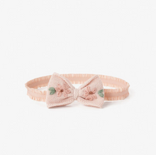 Load image into Gallery viewer, Pink Embroidered Bow Headband