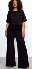 Load image into Gallery viewer, Black Ponte Knit Wide Leg Pant