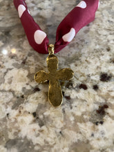 Load image into Gallery viewer, Long Tail Cross on Scarf Necklace
