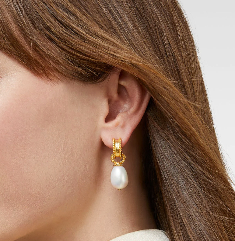 Meridian Gold Hoop Earrings with Charm