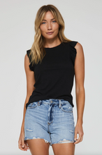 Load image into Gallery viewer, North Trimmed Ruffle Top in Black
