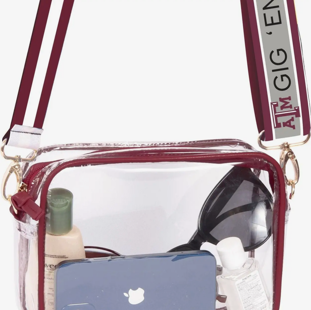 Clear Purse with Reversible Shoulder Straps