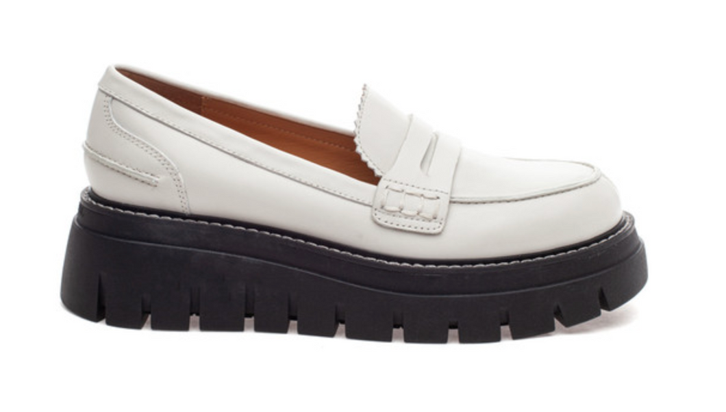 Tyler White Leather Loafers
