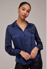 Load image into Gallery viewer, Flowy Button Down Blue Alligator Dye
