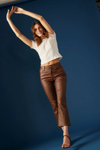 Load image into Gallery viewer, Shy Girl High Rise Crop Jean in Coated Espresso
