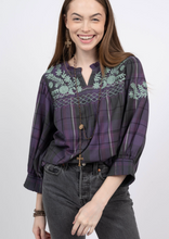 Load image into Gallery viewer, Camilla Ann Purple Plaid Top
