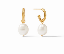 Load image into Gallery viewer, Delphine Pearl Hoop &amp; Charm Earrings
