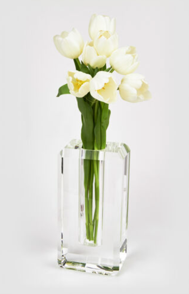 Large Crystal Hex Edge Vase