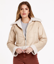 Load image into Gallery viewer, Terry Sherpa Lined Jacket in Winter Beige
