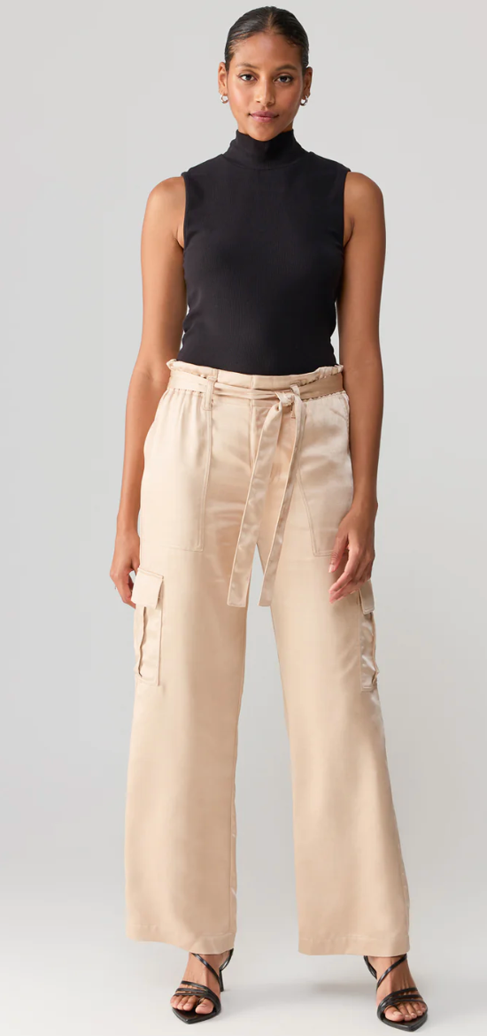 All Tied Up High Rise Cargo Pant Moonlight Beige