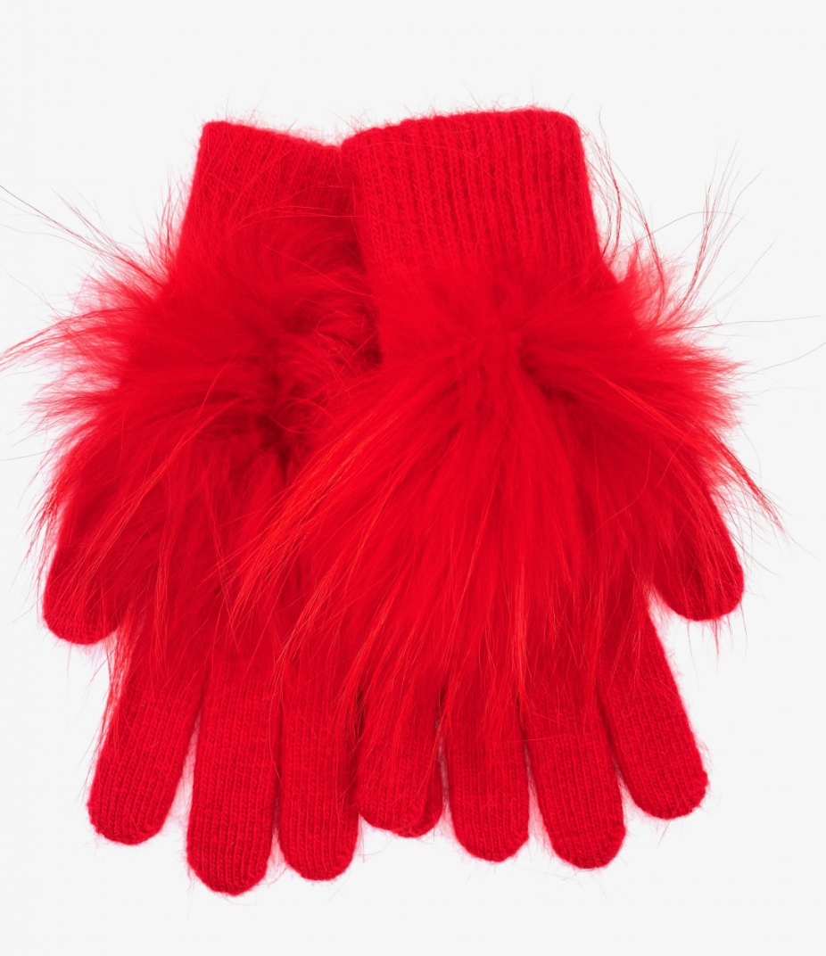 Linda RIchards Wool Glove Puff Pom