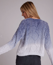 Load image into Gallery viewer, Cable Crew Neck Sweater Sky Ombre
