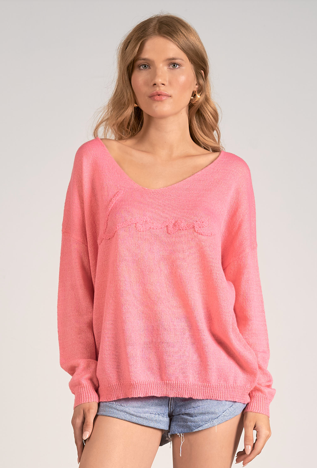 Rose Love V Neck Sweater