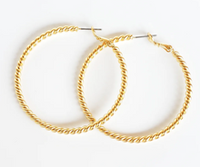 Load image into Gallery viewer, Large Twisted Rope Hoops
