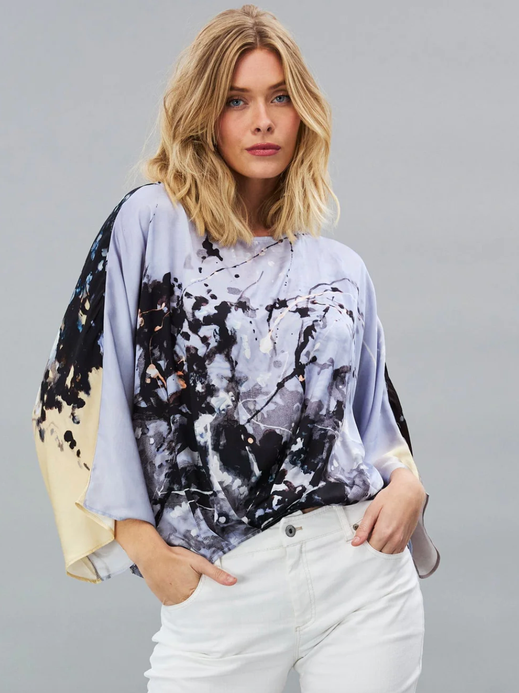 Printed Boat Neck Top