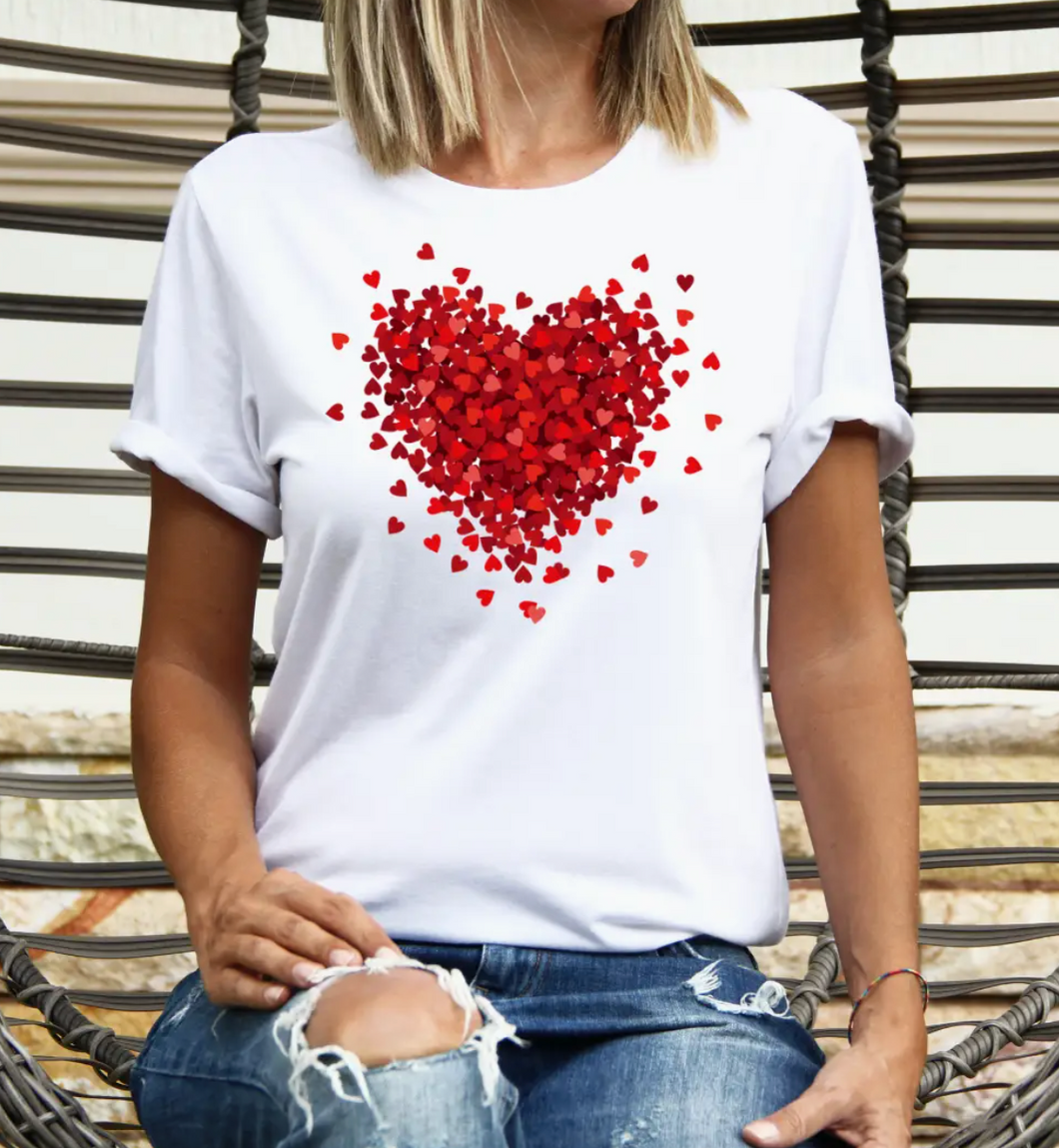 Love 3D Heart Graphic Tee