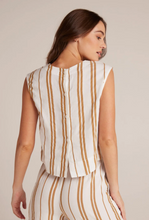 Load image into Gallery viewer, Boxy Button Back Top in Redwood Stripe
