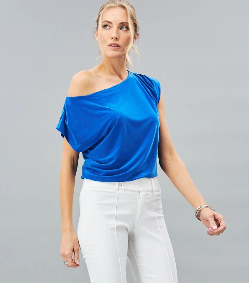 Gathered Wide Neck Top