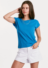 Load image into Gallery viewer, Lacey Jersey Top in Blue
