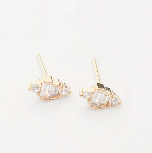 CZ Stacked Pyramid Stud