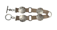 Load image into Gallery viewer, Phantom Leather Taupe and Silver Rings Belt
