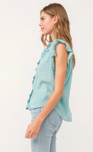 Load image into Gallery viewer, Ellie Ruffle Shirt in Mint
