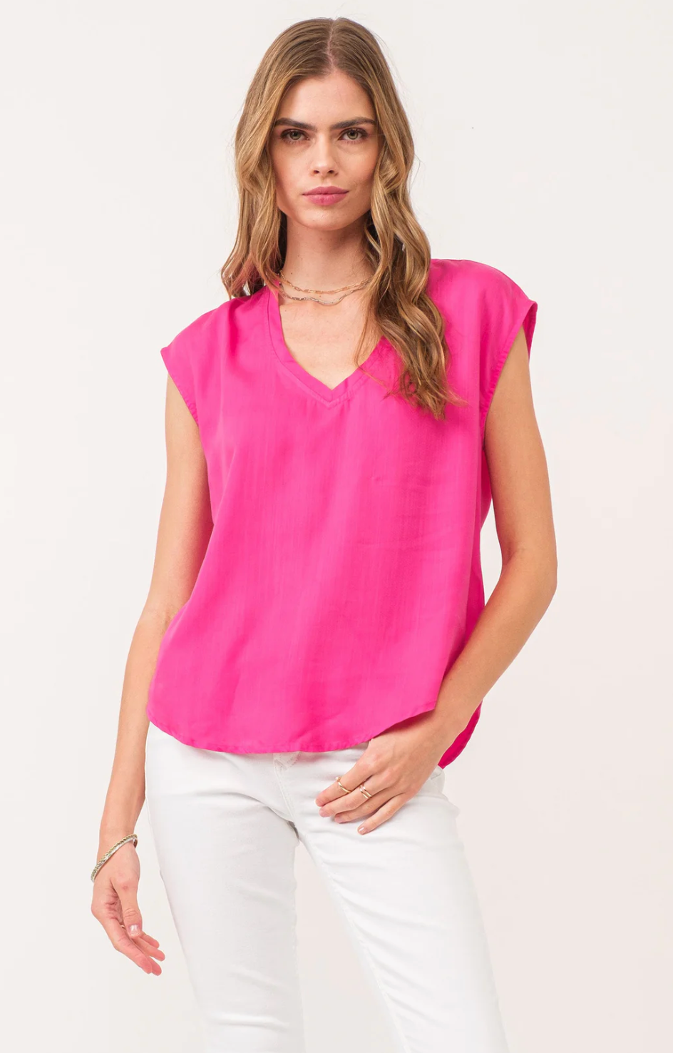 Yanis Sleeveless Top in Pink Flash