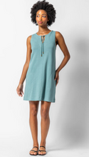 Load image into Gallery viewer, Split Neck Sleeveless Dress in Seagreen
