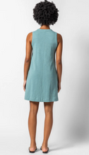 Load image into Gallery viewer, Split Neck Sleeveless Dress in Seagreen
