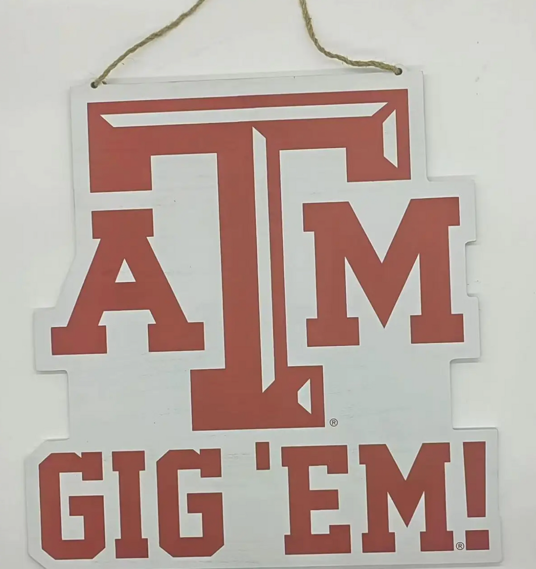 Texas A&M Logo Wood Door Hanger